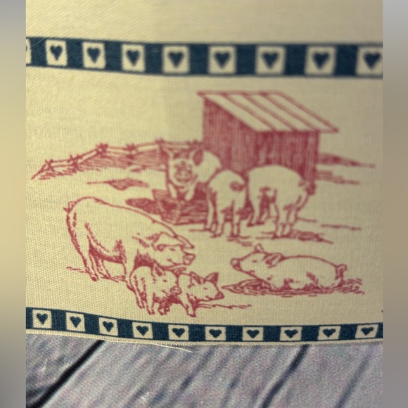 VINTAGE Wirthmore Cream Pig Farm Hog Feed Farmcore Cottagecore Fabric Ribbon - Picture 2 of 7